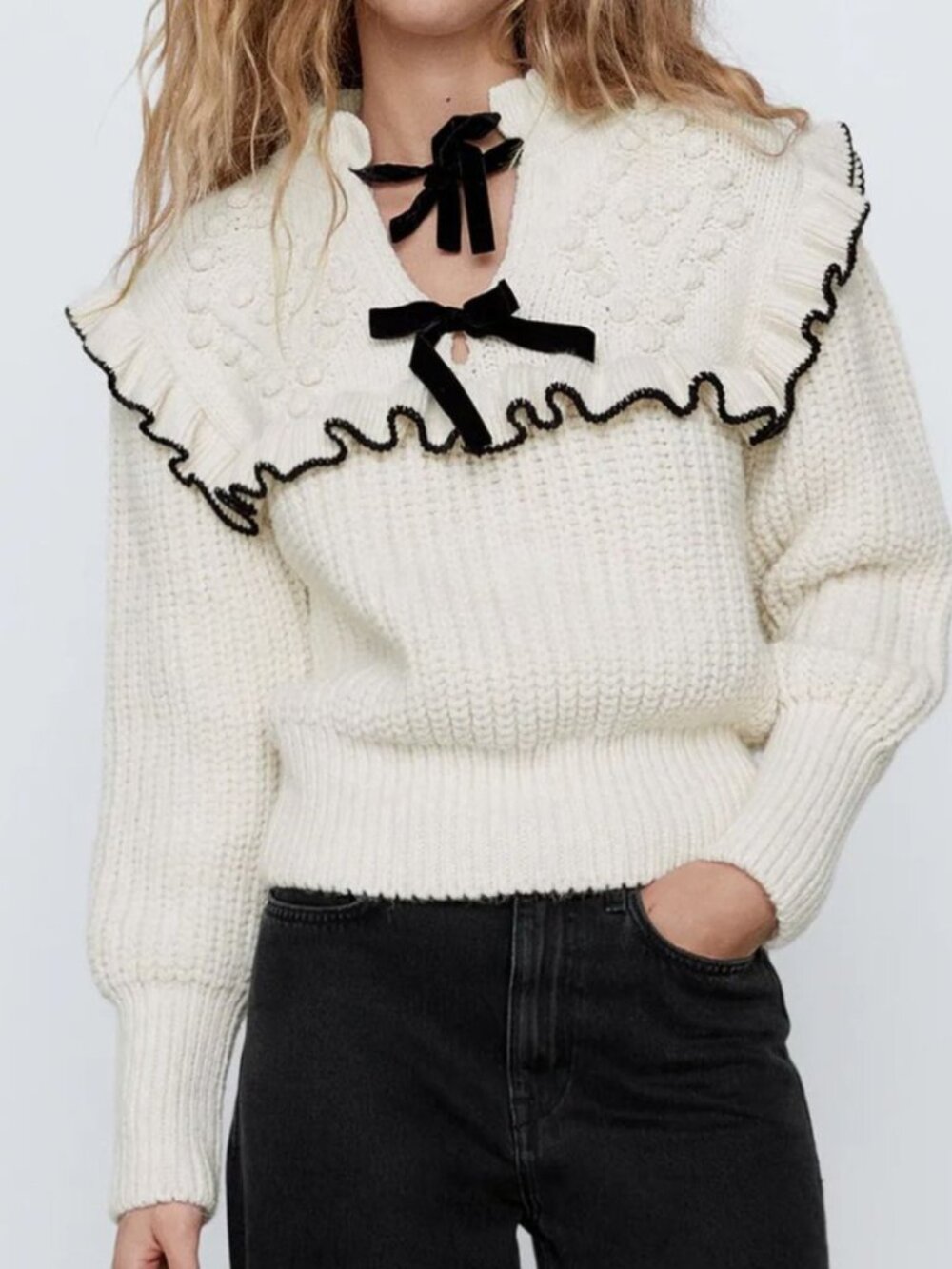 Zara Bow Knit Sweater